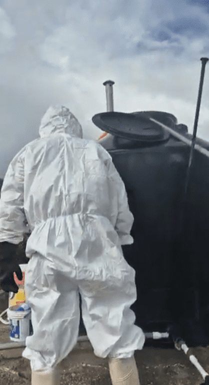 Inspección y limpieza de tanque elevado